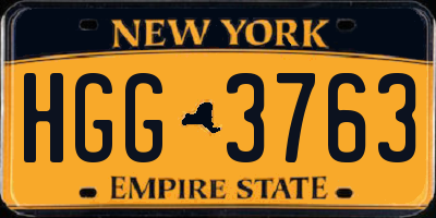 NY license plate HGG3763