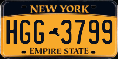 NY license plate HGG3799