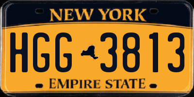 NY license plate HGG3813