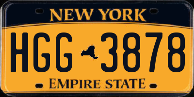 NY license plate HGG3878