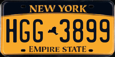 NY license plate HGG3899