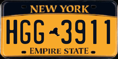 NY license plate HGG3911