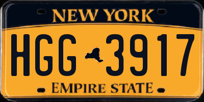 NY license plate HGG3917