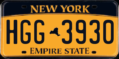 NY license plate HGG3930