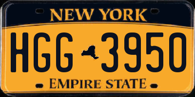 NY license plate HGG3950