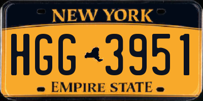 NY license plate HGG3951