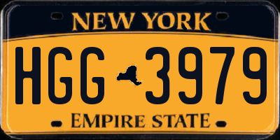 NY license plate HGG3979