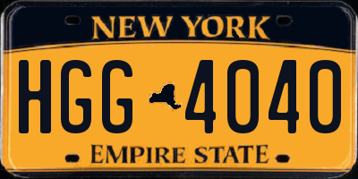NY license plate HGG4040