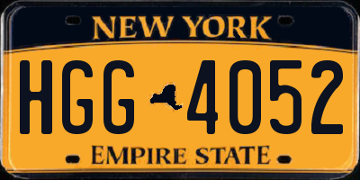 NY license plate HGG4052