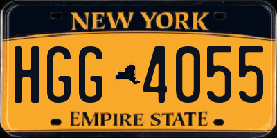 NY license plate HGG4055