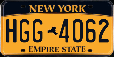 NY license plate HGG4062
