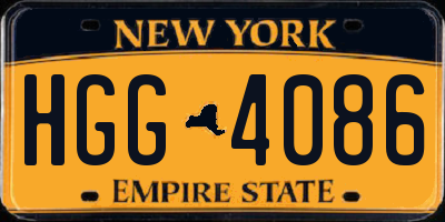 NY license plate HGG4086