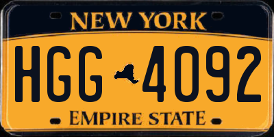 NY license plate HGG4092