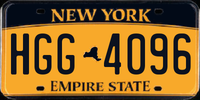 NY license plate HGG4096