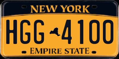 NY license plate HGG4100