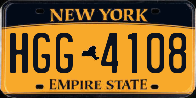 NY license plate HGG4108