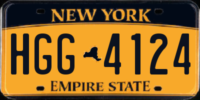 NY license plate HGG4124