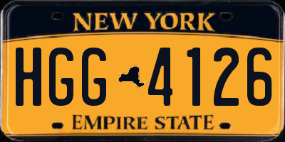 NY license plate HGG4126