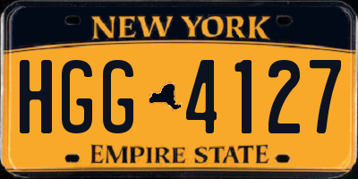 NY license plate HGG4127