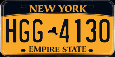 NY license plate HGG4130