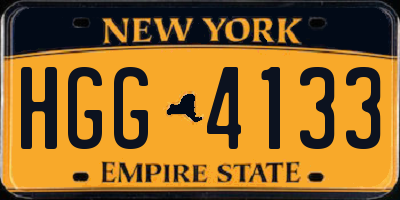 NY license plate HGG4133