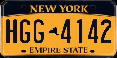 NY license plate HGG4142