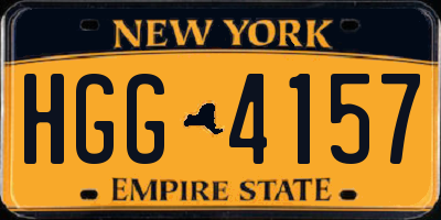 NY license plate HGG4157