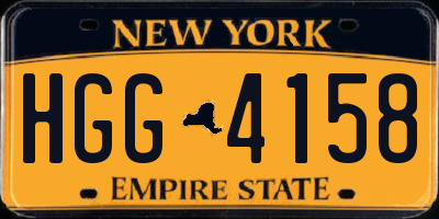 NY license plate HGG4158