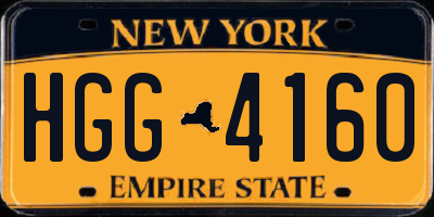 NY license plate HGG4160