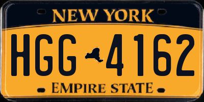 NY license plate HGG4162