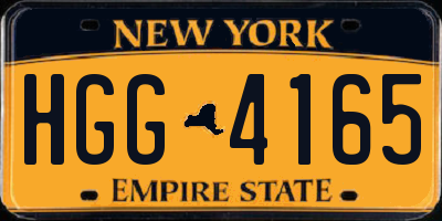 NY license plate HGG4165