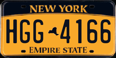 NY license plate HGG4166