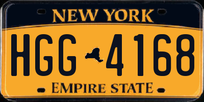 NY license plate HGG4168