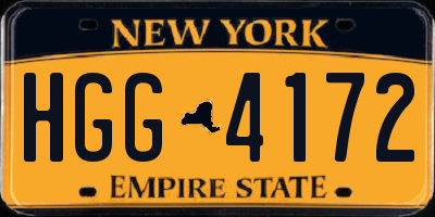 NY license plate HGG4172