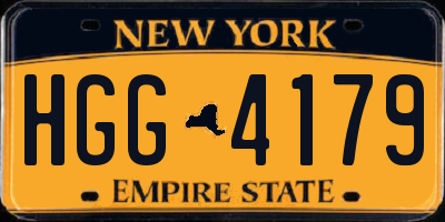 NY license plate HGG4179