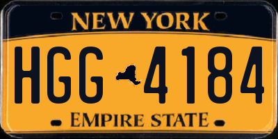 NY license plate HGG4184