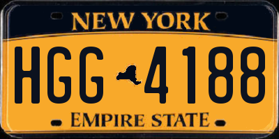 NY license plate HGG4188