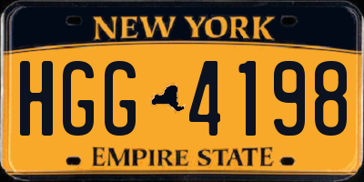 NY license plate HGG4198