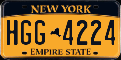 NY license plate HGG4224