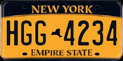 NY license plate HGG4234