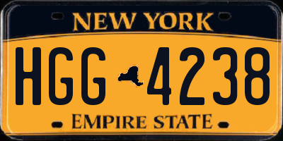 NY license plate HGG4238