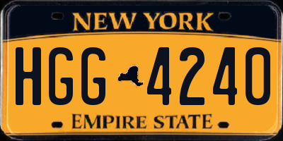 NY license plate HGG4240