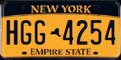 NY license plate HGG4254