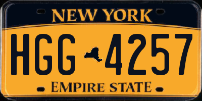 NY license plate HGG4257