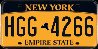 NY license plate HGG4266