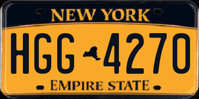 NY license plate HGG4270