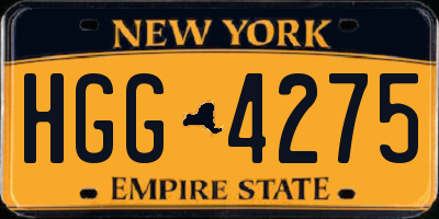 NY license plate HGG4275