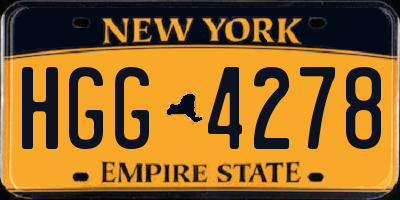 NY license plate HGG4278
