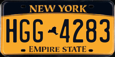 NY license plate HGG4283