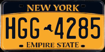 NY license plate HGG4285